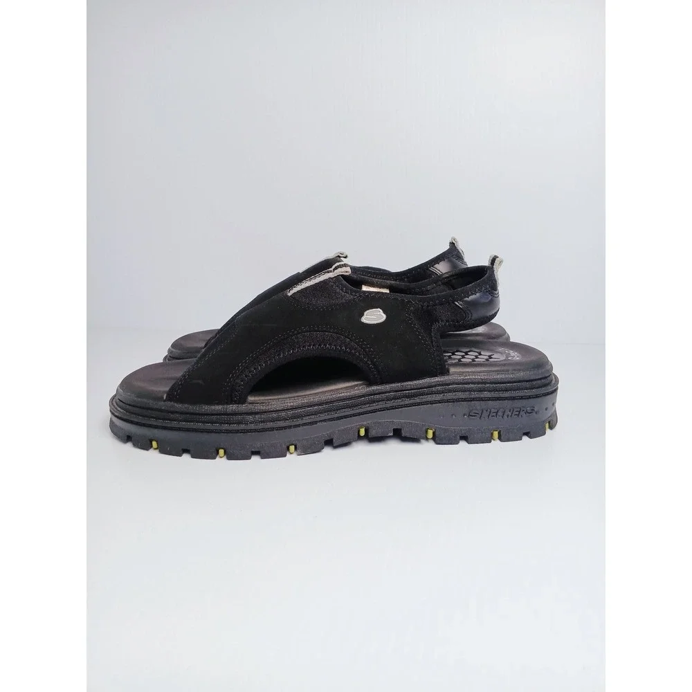 Skechers G-Tech 1369 Mens‎ 11 Black Platform Slingback Lug Sole Sandals Vintage